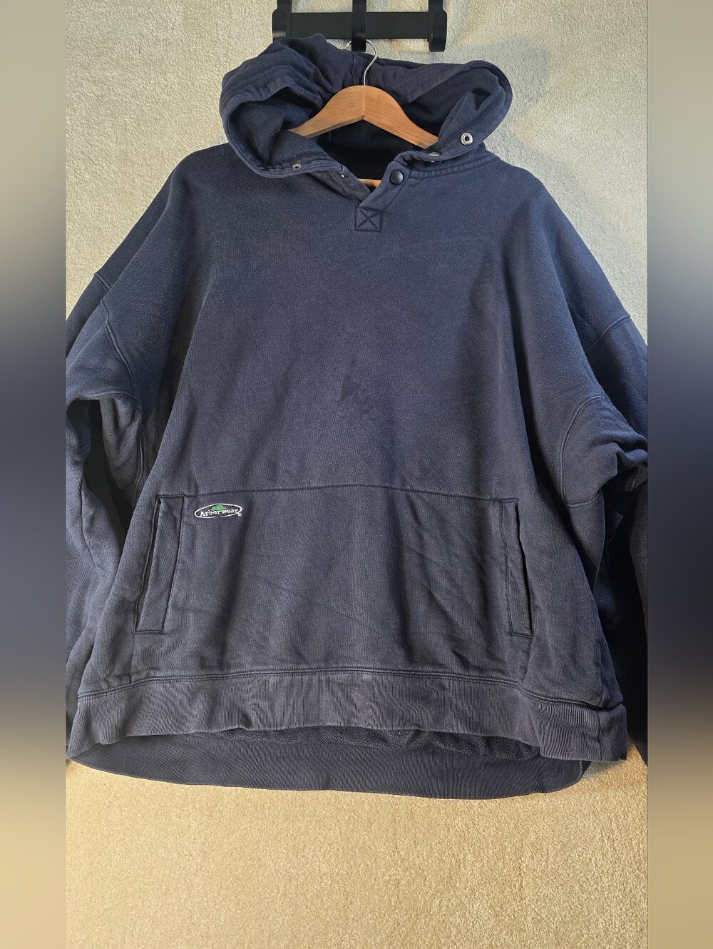 Arborwear Navy Double Thick Pullover Hoodie Sweatshirt Cold Weather Work Mens 3X